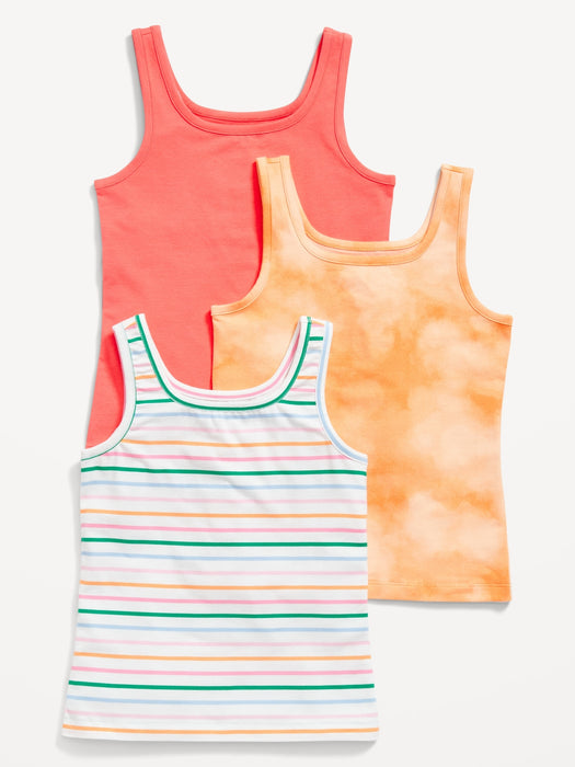 Square-Neck Tank Top 3-Pack for Girls