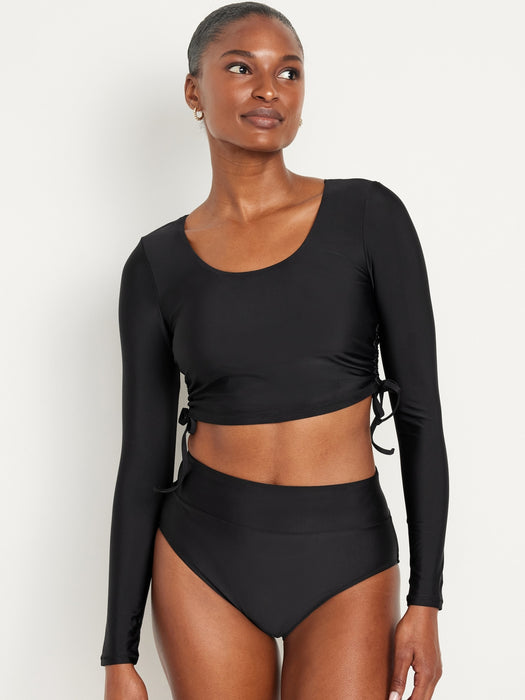 Side-Tie Rashguard Swim Top