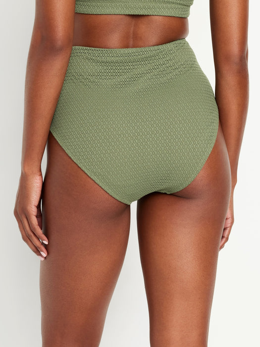 High-Waisted Crochet Bikini Swim Bottoms
