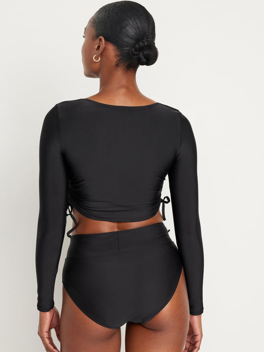 Side-Tie Rashguard Swim Top
