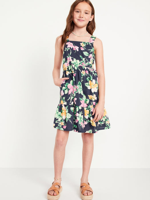 Printed Sleeveless Tiered Dress for Girls