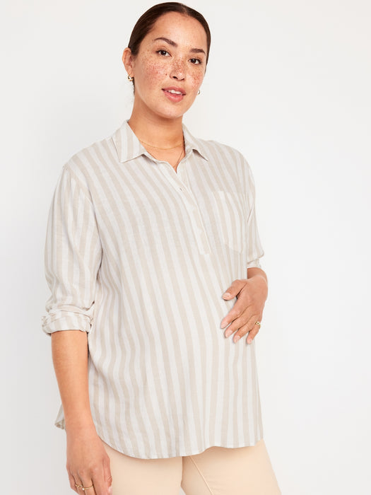 Maternity Boyfriend Popover Shirt