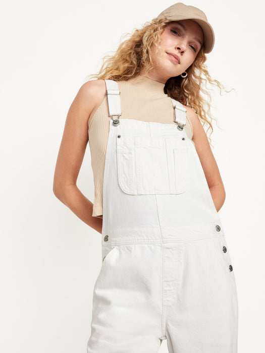 Baggy Wide-Leg Jean Overalls