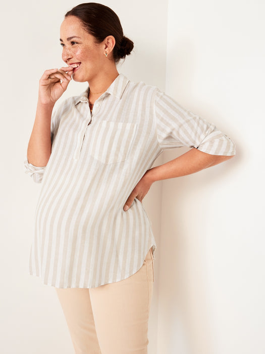 Maternity Boyfriend Popover Shirt