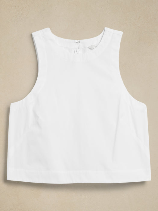 Racer Poplin Top
