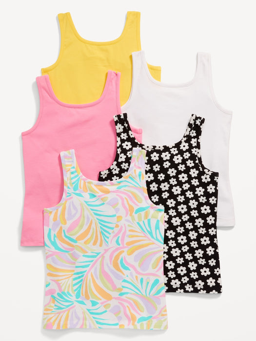 Square-Neck Tank Top 5-Pack for Girls