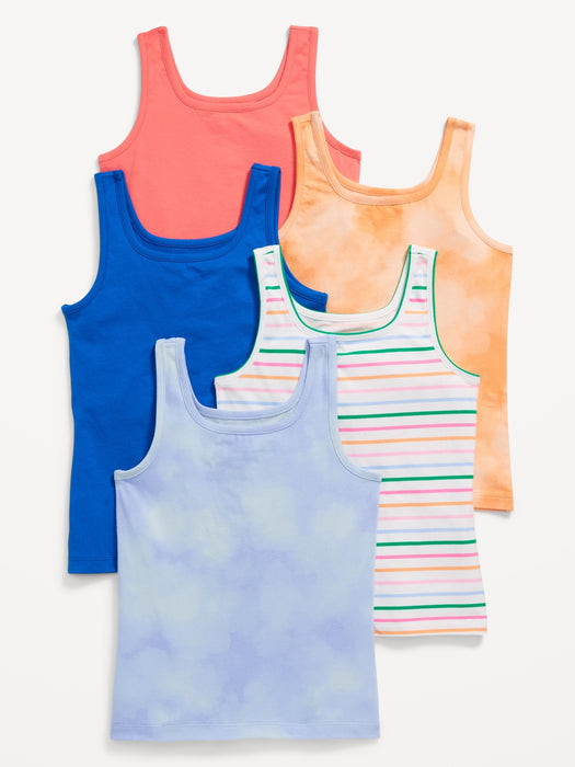 Square-Neck Tank Top 5-Pack for Girls