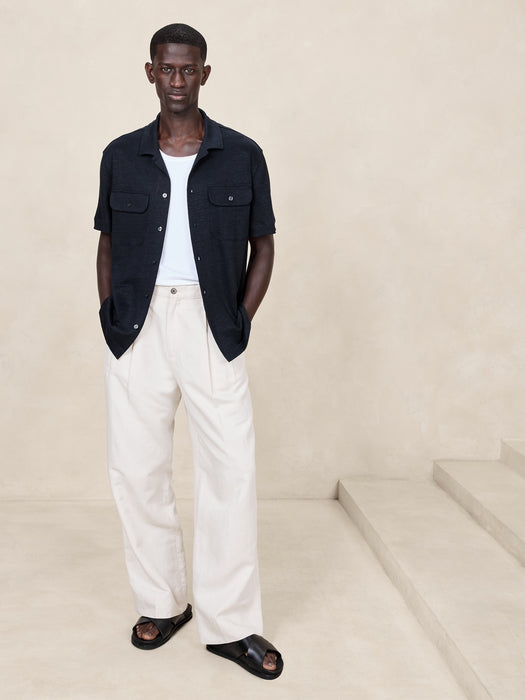 Linen French Terry Resort Shirt