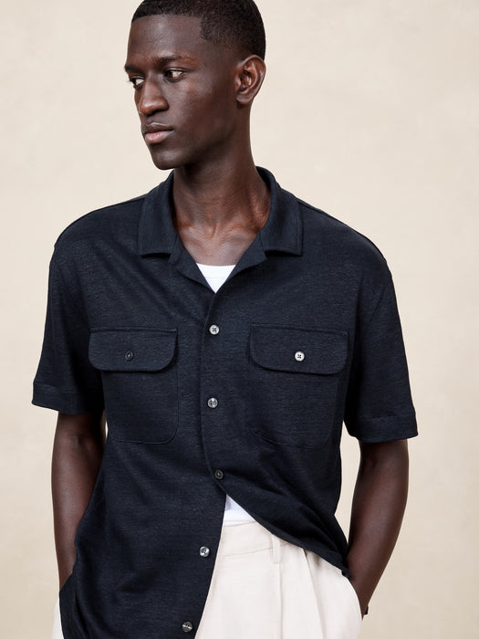 Linen French Terry Resort Shirt