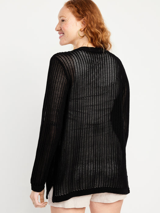Open-Front Longline Sweater