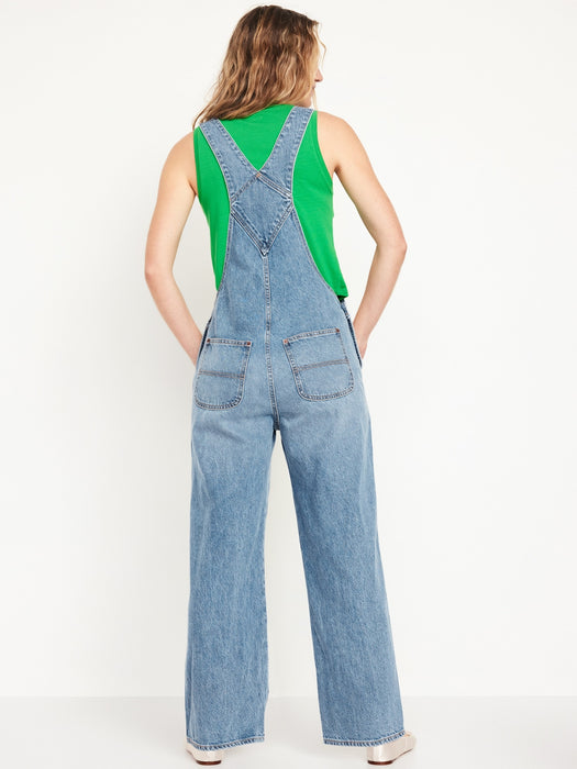 Baggy Wide-Leg Jean Overalls
