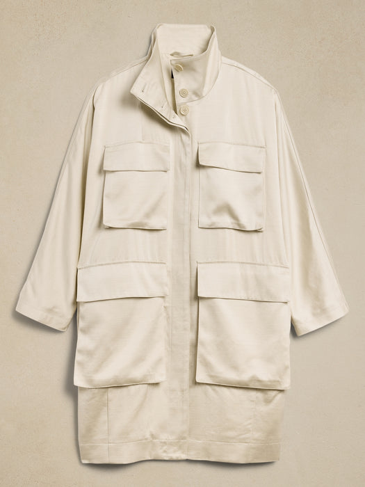 Ness Satin Cocoon Jacket