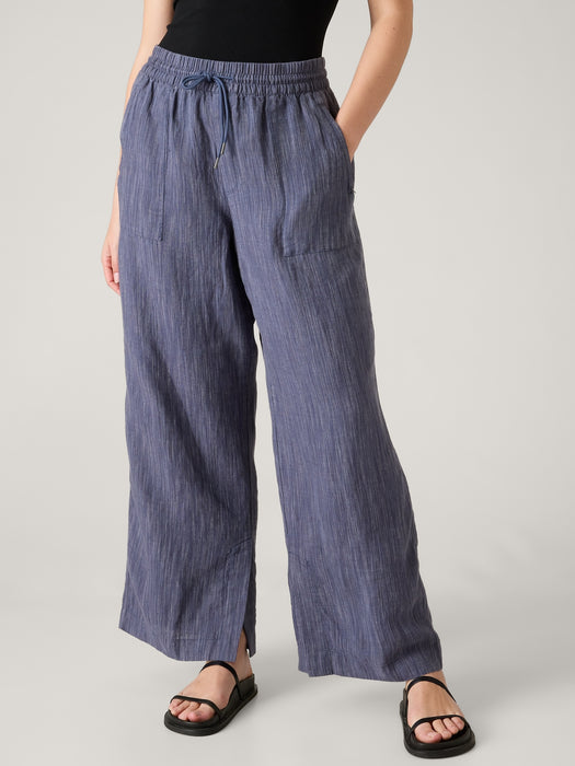 Retreat Linen Mid Rise Wide Leg Pant