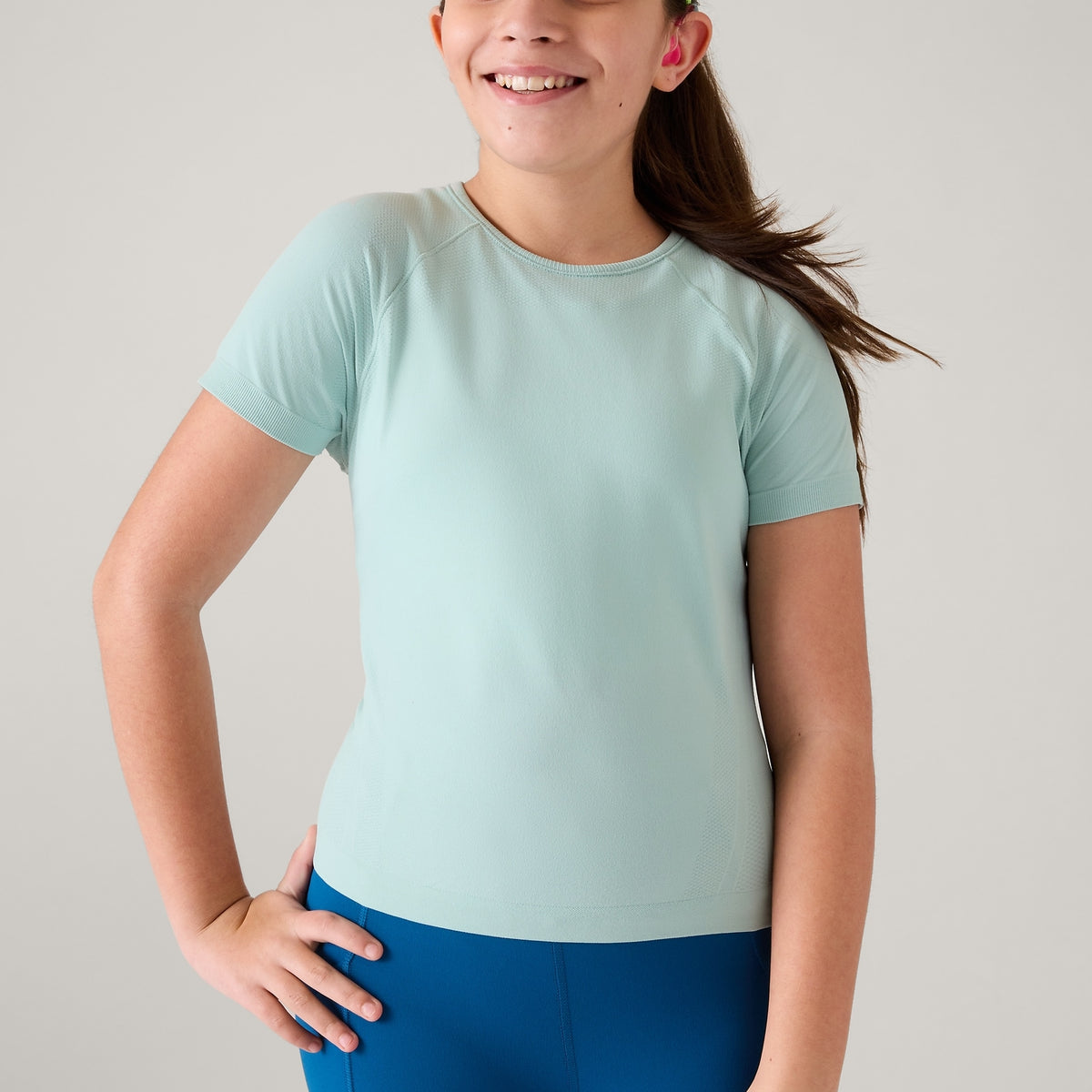 Haut à manches longues pour femme avec trou pour le pouce - Léger - Couleur unie - T-shirt à manches longues confortable - Col rond - Pour les loisirs, Blanc., S