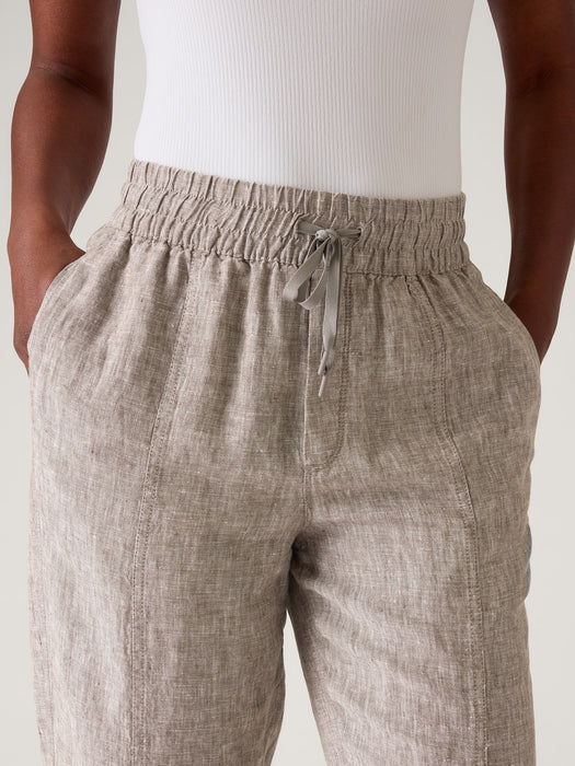 Retreat Linen High Rise Ankle Pant