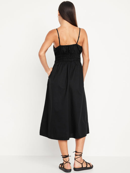 Waist-Defined Cami Midi Dress