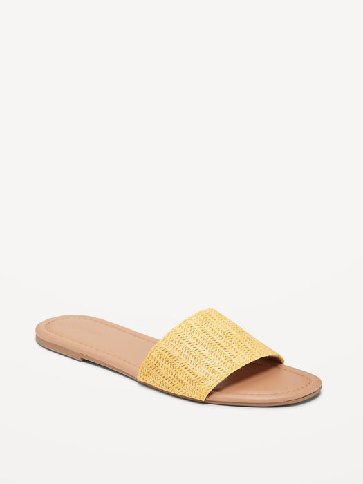 Raffia Slide Sandals