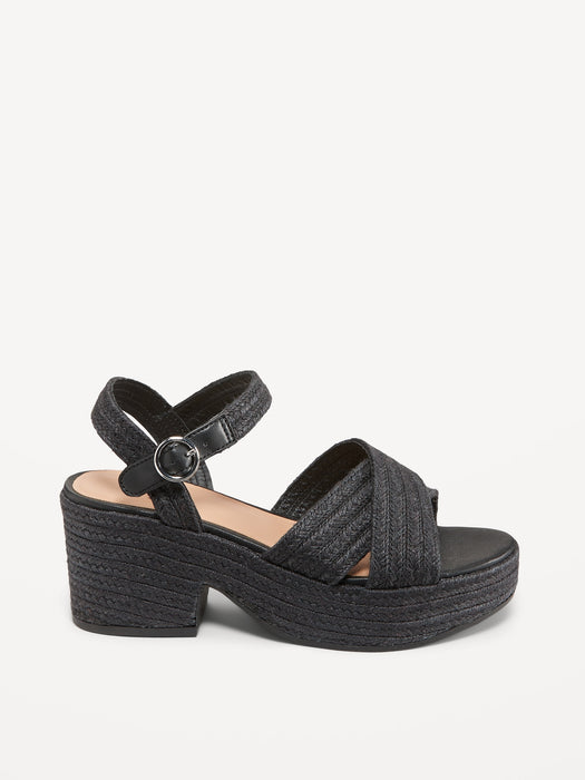 Espadrille Cross-Strap Platform Sandals