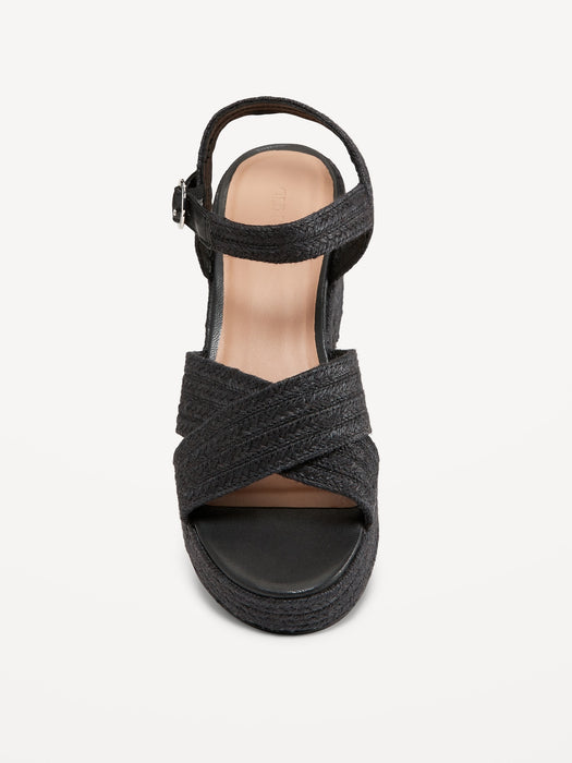 Espadrille Cross-Strap Platform Sandals