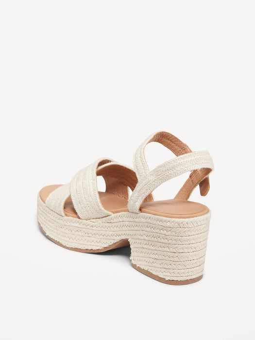Espadrille Cross-Strap Platform Sandals