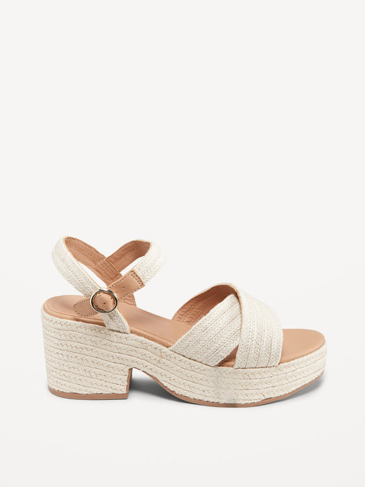 Espadrille Cross-Strap Platform Sandals