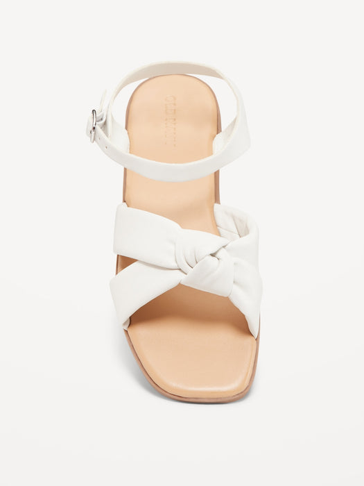 Faux-Leather Knotted Strap Sandals for Girls