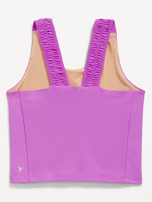 PowerSoft Ruched-Strap Tank Top for Girls