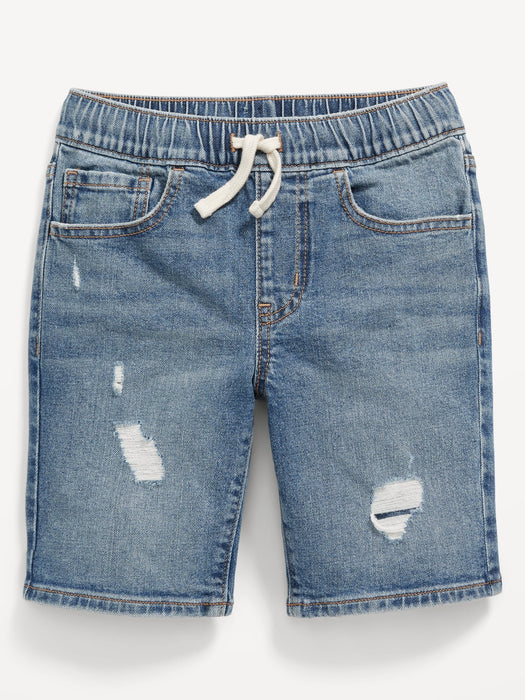 Knee Length 360° Stretch Pull-On Jean Shorts for Boys