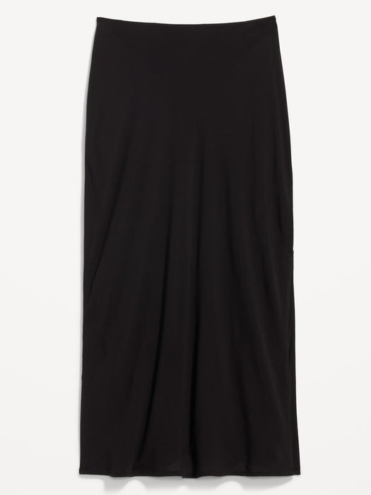 High-Waisted Midi Slip Skirt