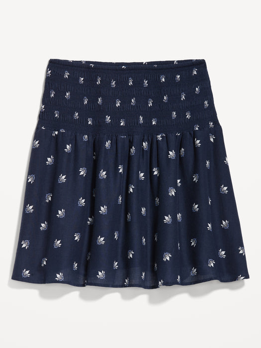 Smocked-Waist Mini Skirt