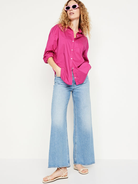 Oversized Button-Down Boyfriend Shirt