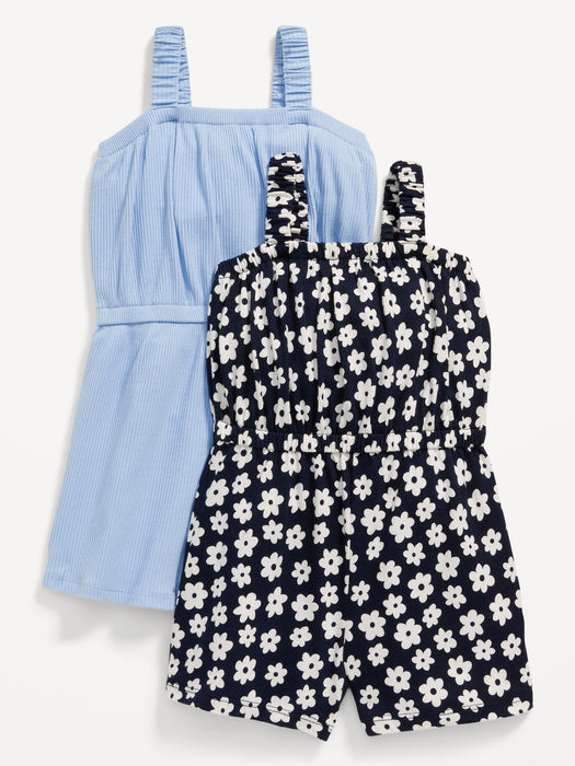 Sleeveless Rib-Knit Romper 2-Pack for Toddler Girls