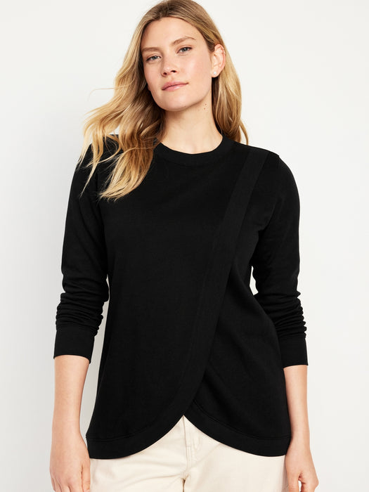 Maternity Cross-Front Nursing Sweatshirt