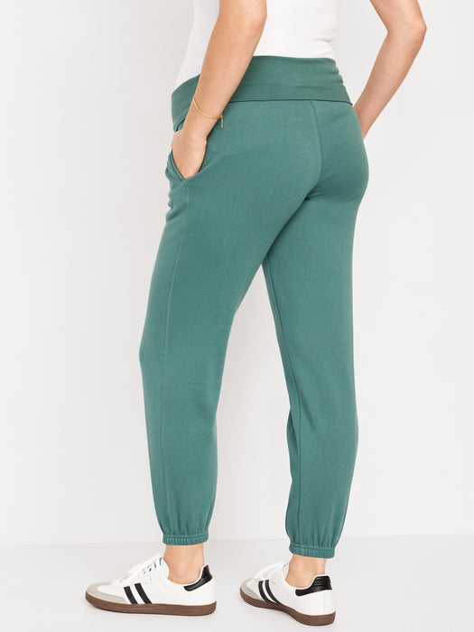 Maternity Rollover-Waist Jogger Sweatpants