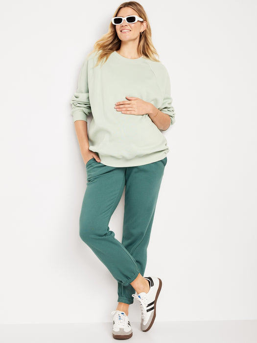 Maternity Rollover-Waist Jogger Sweatpants