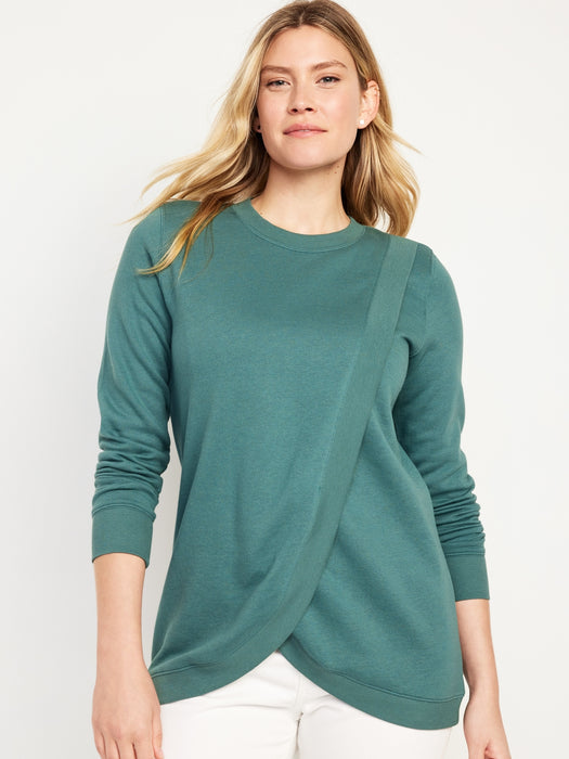 Maternity Cross-Front Nursing Sweatshirt