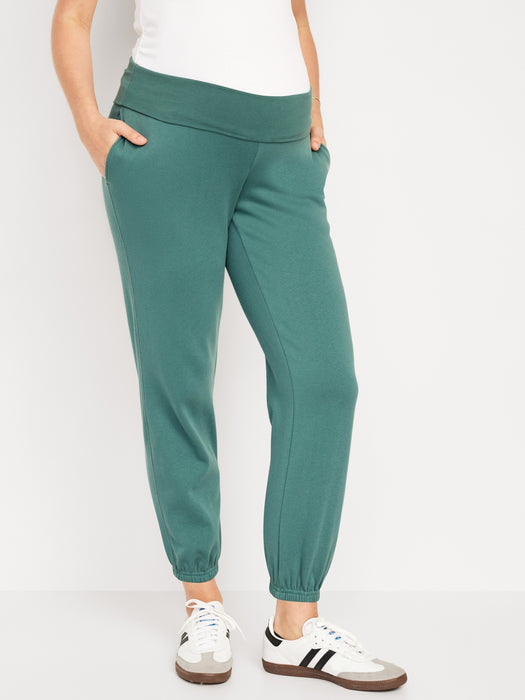 Maternity Rollover-Waist Jogger Sweatpants