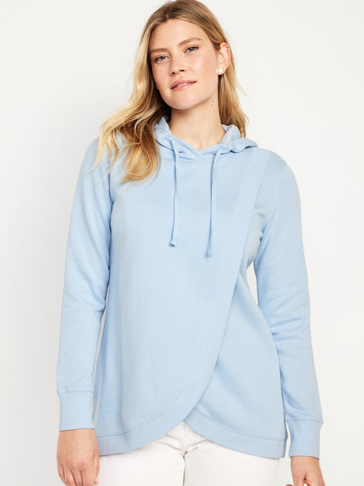 Maternity Cross-Front Nursing Pullover Hoodie