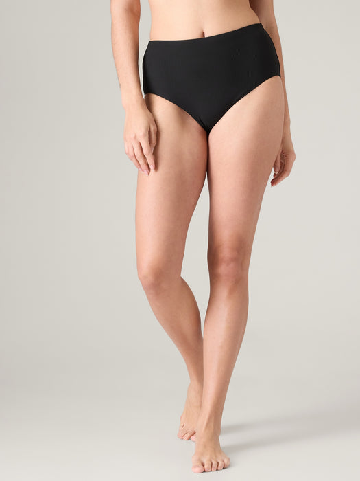 High Waist Rib Swim Bottom