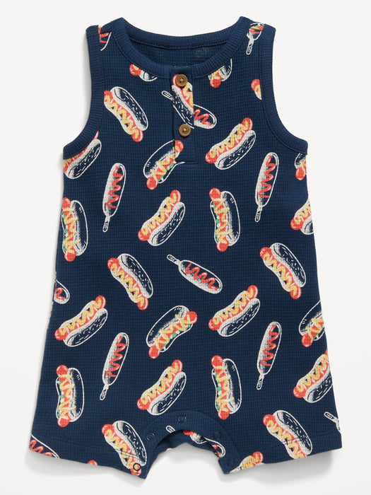 Unisex Henley Romper for Baby