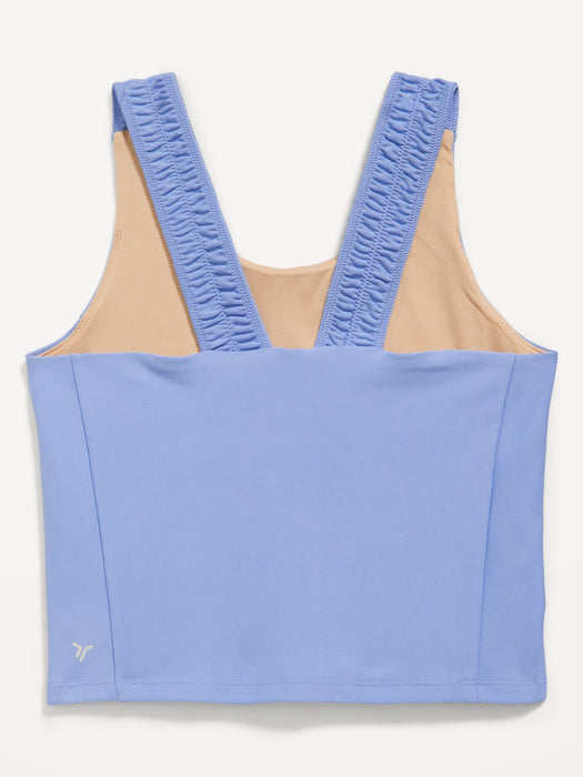 PowerSoft Ruched-Strap Tank Top for Girls