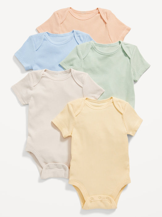 Unisex Short-Sleeve Bodysuit 5-Pack for Baby