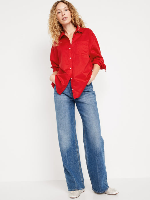 Oversized Button-Down Boyfriend Shirt