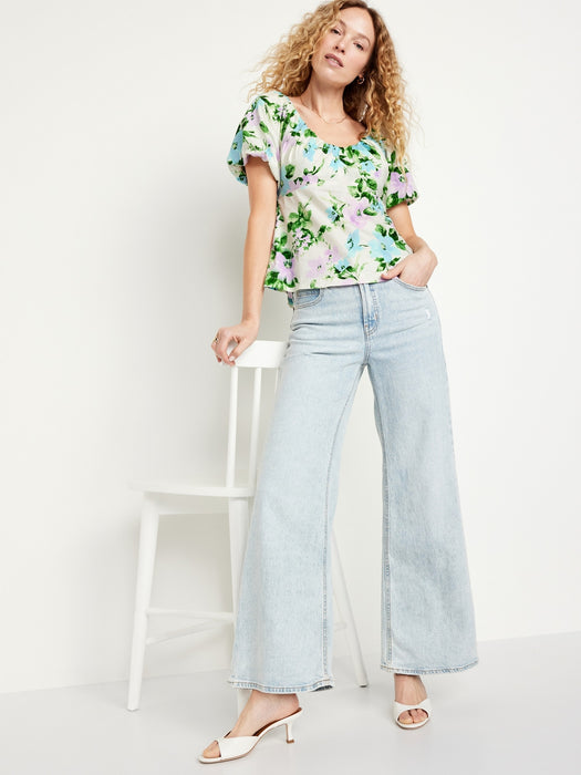 Waist-Defined V-Neck Top