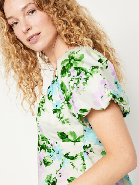 Waist-Defined V-Neck Top