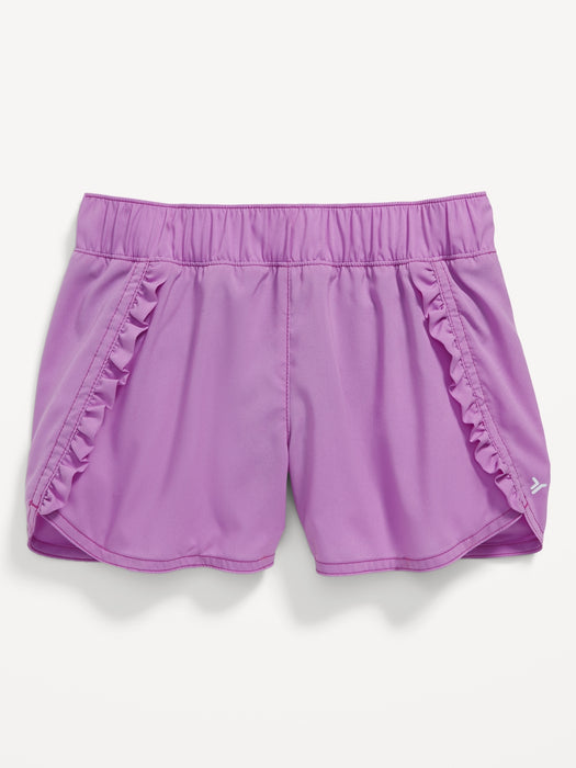 Dolphin-Hem Ruffle-Trim Run Shorts for Girls