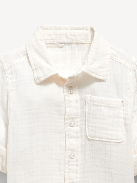 Double-Weave Pocket Shirt for Toddler Boys