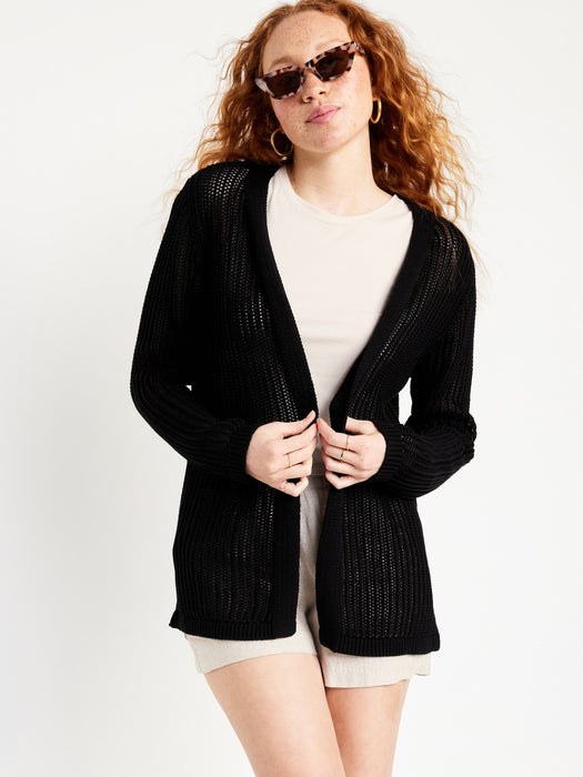 Open-Front Longline Sweater