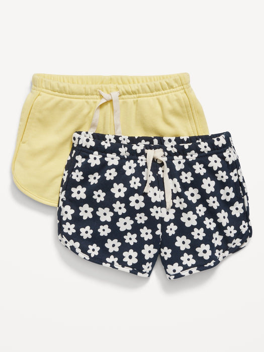 Functional Drawstring French Terry Pull-On Shorts for Toddler Girls
