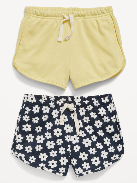 Functional Drawstring French Terry Pull-On Shorts for Toddler Girls